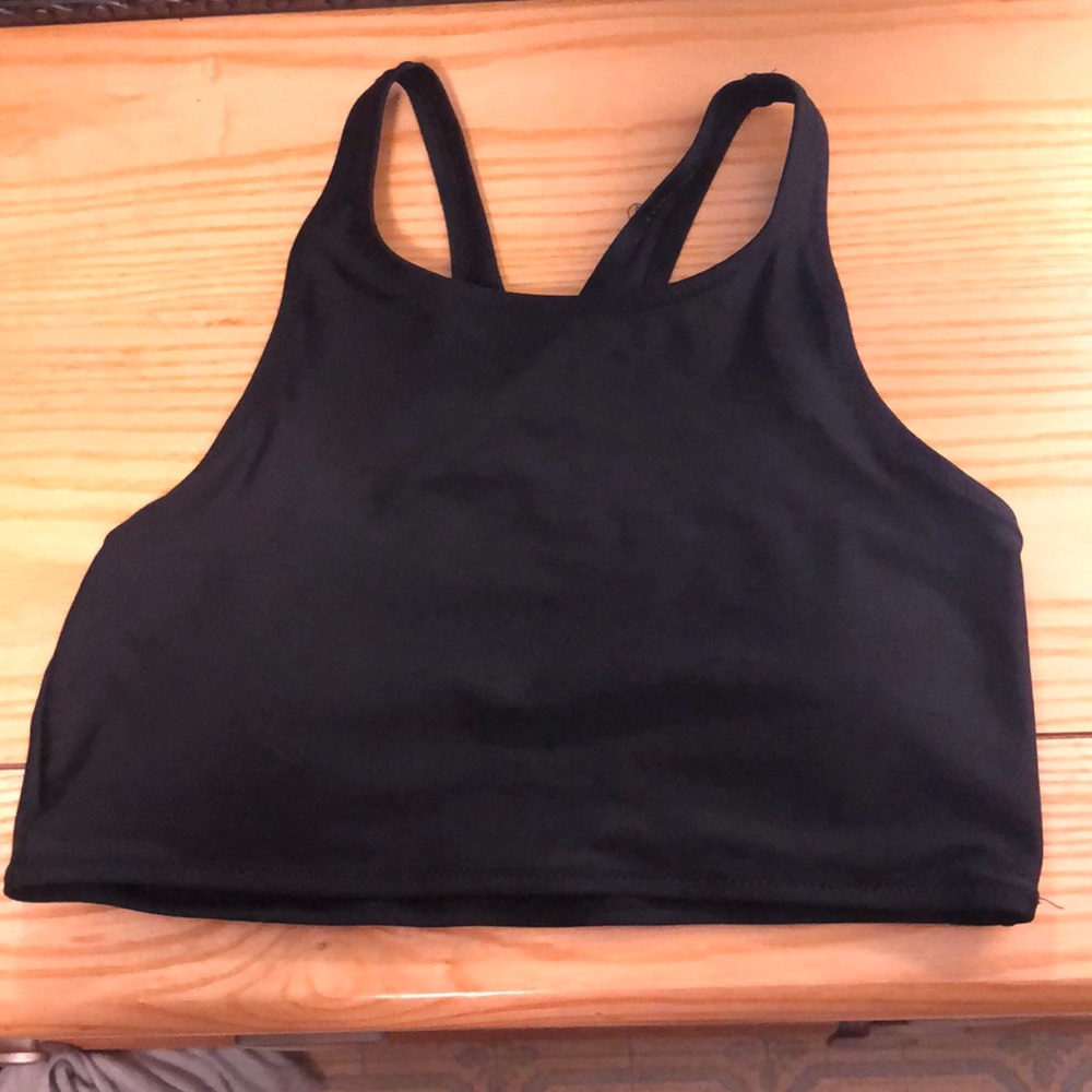 SHEIN plain black bikini top